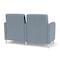 Lesro Siena Lounge Reception 2 Seat Tandem Seating, Brushed Steel, RS Rain Song Upholstery SN2103 - alternate 3